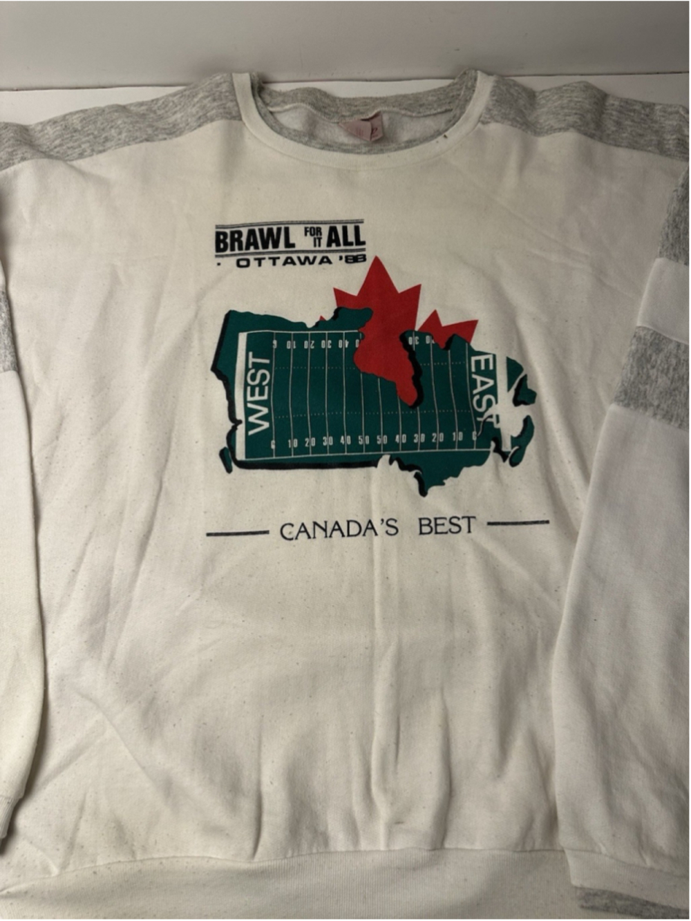 Vintage 89 Brawl For All Ottawa Sweatshirt Adult XL Daquin Made in Canada CFL